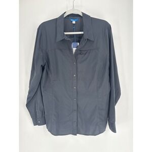 NEPALLO Black Snap Shirt Womens Large Black Trophy Pro LS